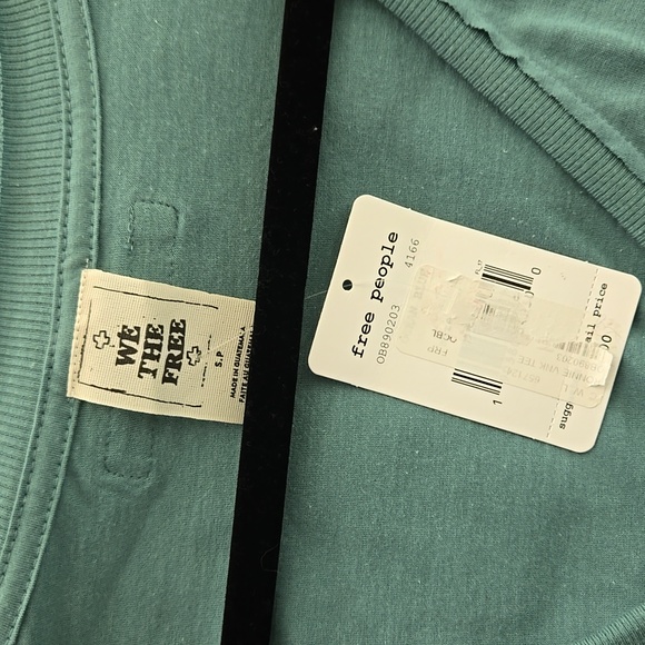 NWT We The Free Ronnie V-Neck Tee Ocean Blue Teal - Picture 4 of 5
